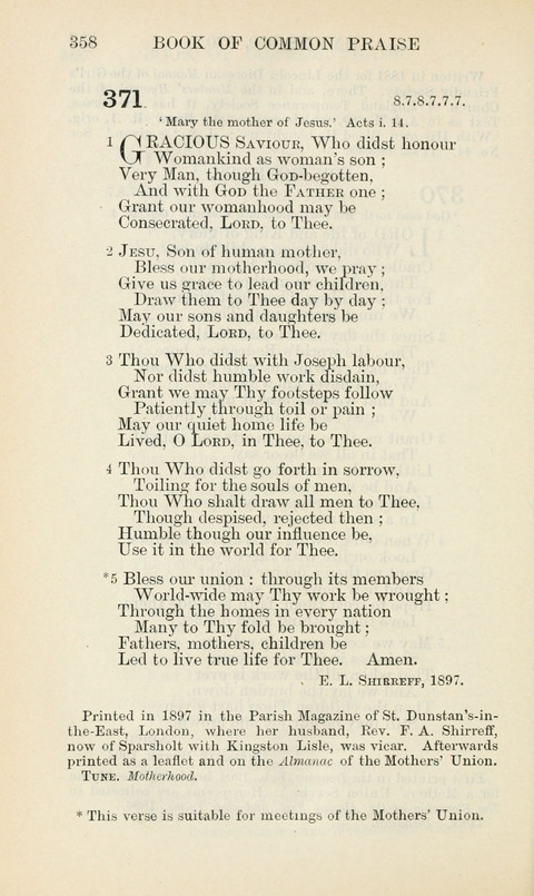 The Book of Common Praise: being the Hymn Book of the Church of England in Canada. Annotated edition page 358