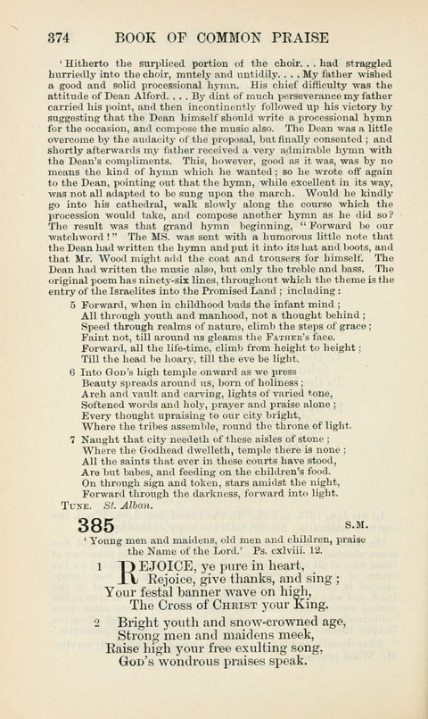 The Book of Common Praise: being the Hymn Book of the Church of England in Canada. Annotated edition page 374