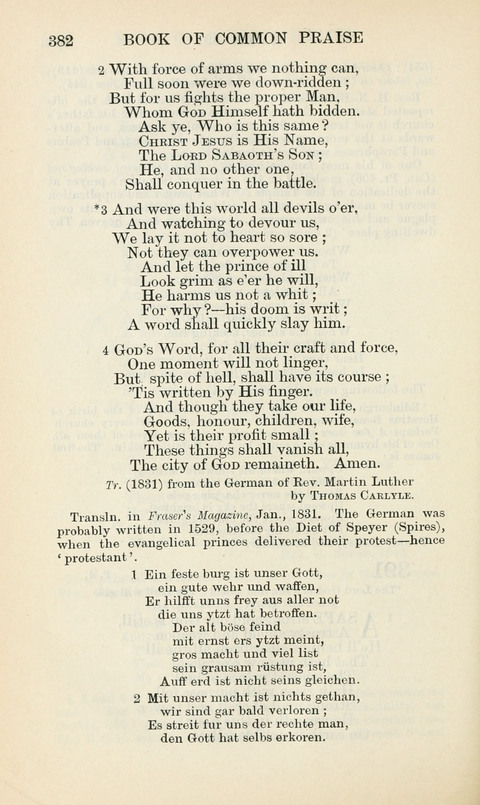 The Book of Common Praise: being the Hymn Book of the Church of England in Canada. Annotated edition page 382