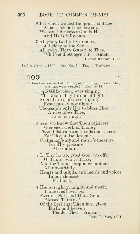 The Book of Common Praise: being the Hymn Book of the Church of England in Canada. Annotated edition page 390