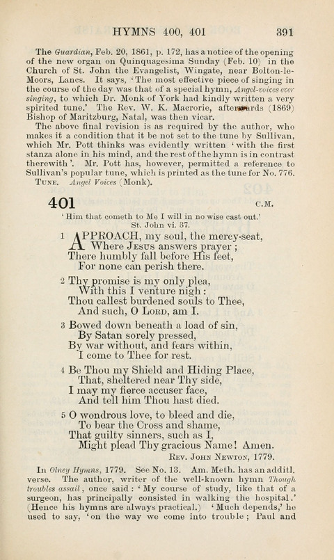 The Book of Common Praise: being the Hymn Book of the Church of England in Canada. Annotated edition page 391