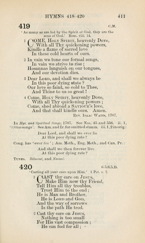 The Book of Common Praise: being the Hymn Book of the Church of England in Canada. Annotated edition page 411