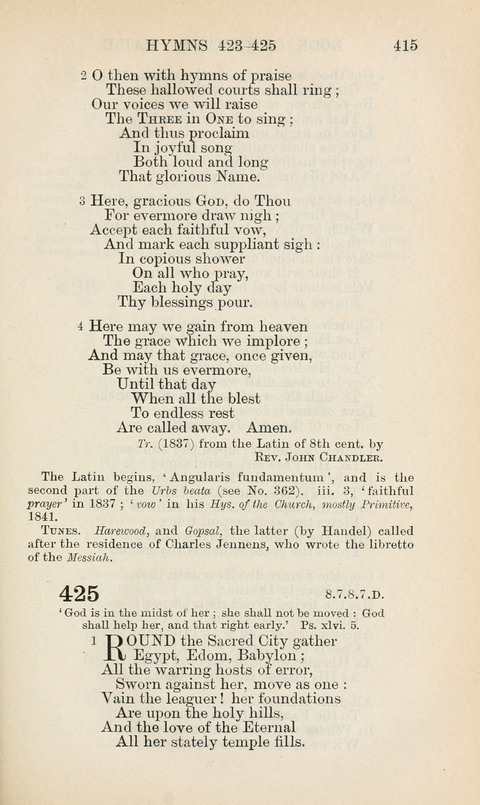 The Book of Common Praise: being the Hymn Book of the Church of England in Canada. Annotated edition page 415