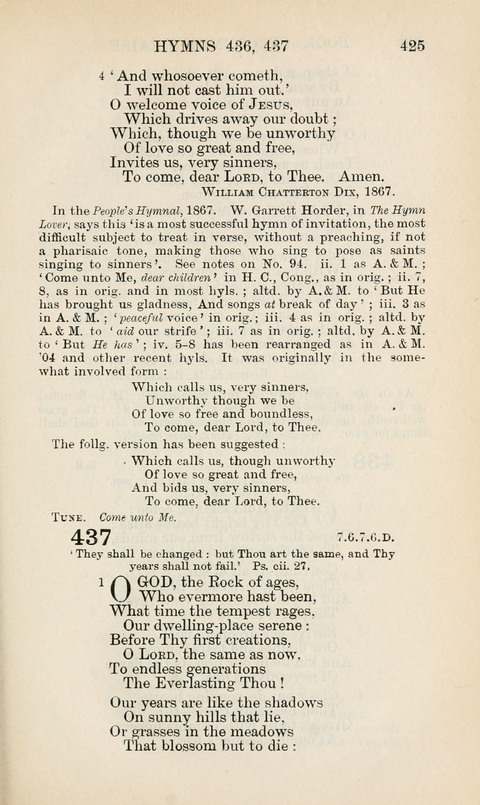 The Book of Common Praise: being the Hymn Book of the Church of England in Canada. Annotated edition page 425