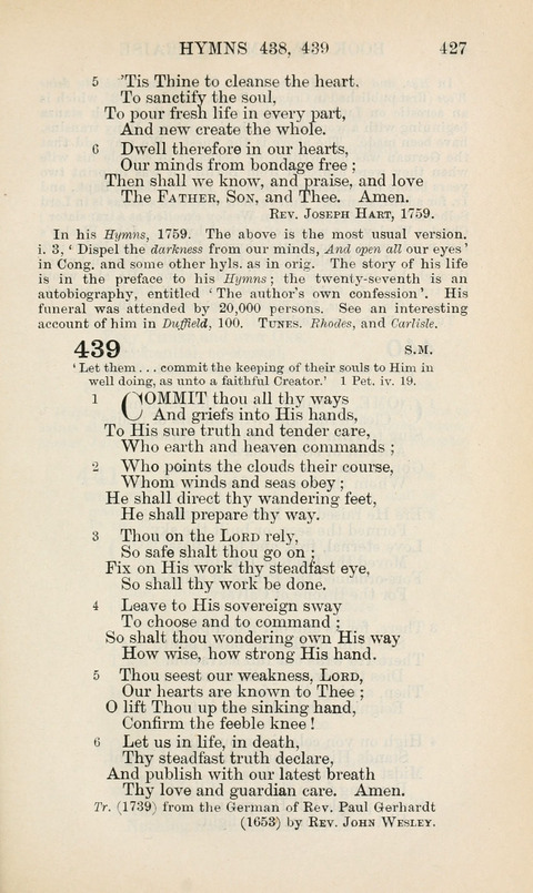 The Book of Common Praise: being the Hymn Book of the Church of England in Canada. Annotated edition page 427