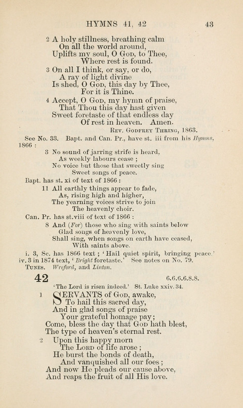 The Book of Common Praise: being the Hymn Book of the Church of England in Canada. Annotated edition page 43