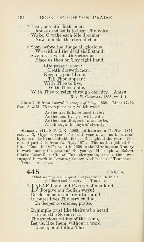 The Book of Common Praise: being the Hymn Book of the Church of England in Canada. Annotated edition page 434