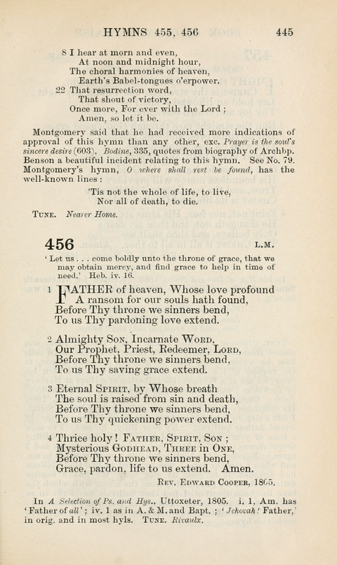 The Book of Common Praise: being the Hymn Book of the Church of England in Canada. Annotated edition page 445