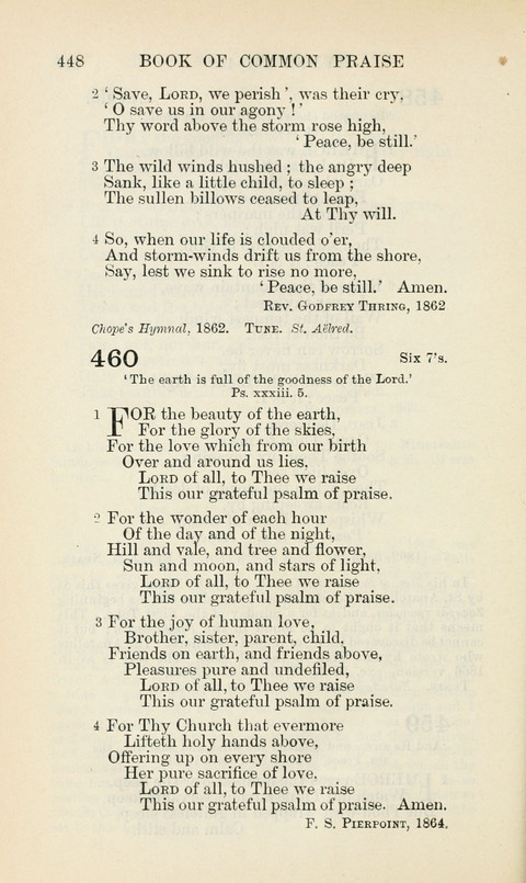 The Book of Common Praise: being the Hymn Book of the Church of England in Canada. Annotated edition page 448