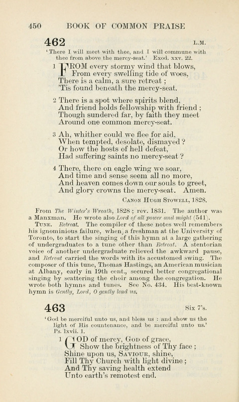 The Book of Common Praise: being the Hymn Book of the Church of England in Canada. Annotated edition page 450