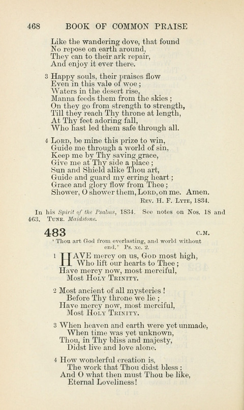 The Book of Common Praise: being the Hymn Book of the Church of England in Canada. Annotated edition page 468