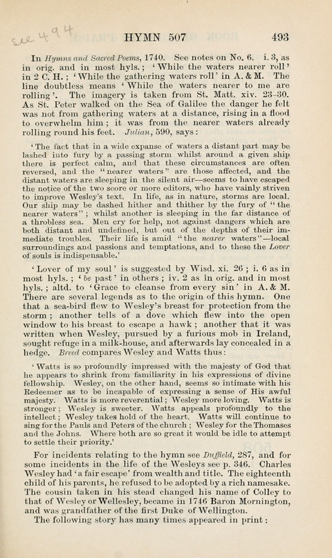 The Book of Common Praise: being the Hymn Book of the Church of England in Canada. Annotated edition page 493