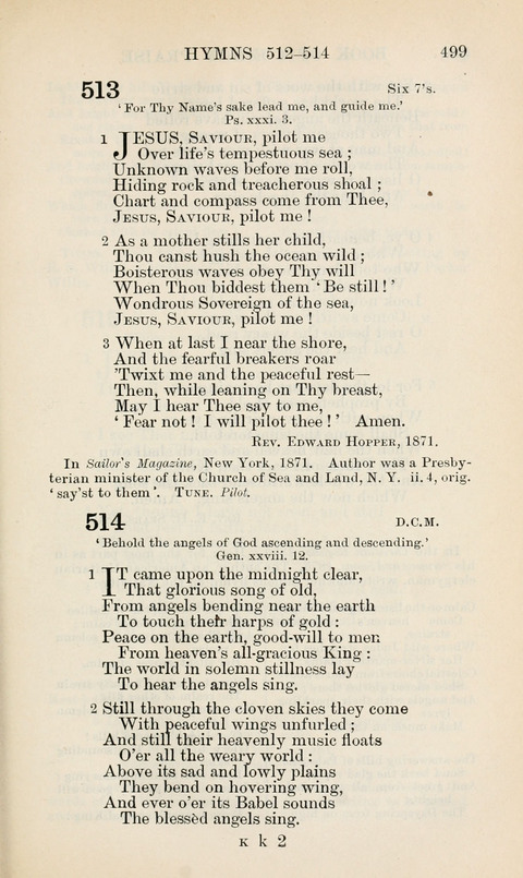 The Book of Common Praise: being the Hymn Book of the Church of England in Canada. Annotated edition page 499