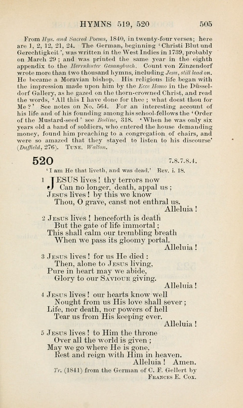 The Book of Common Praise: being the Hymn Book of the Church of England in Canada. Annotated edition page 505