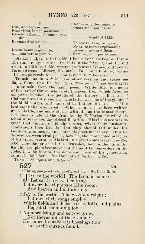 The Book of Common Praise: being the Hymn Book of the Church of England in Canada. Annotated edition page 511