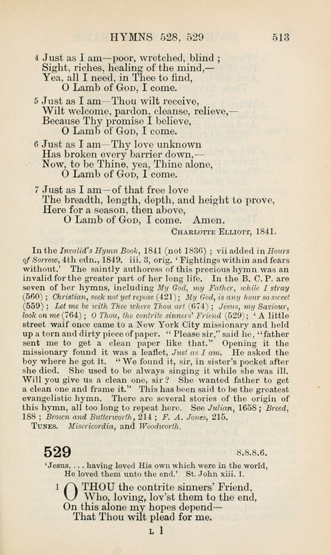 The Book of Common Praise: being the Hymn Book of the Church of England in Canada. Annotated edition page 513