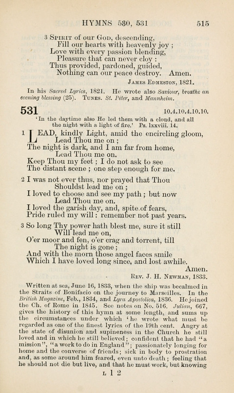 The Book of Common Praise: being the Hymn Book of the Church of England in Canada. Annotated edition page 515