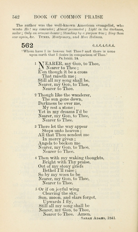 The Book of Common Praise: being the Hymn Book of the Church of England in Canada. Annotated edition page 542