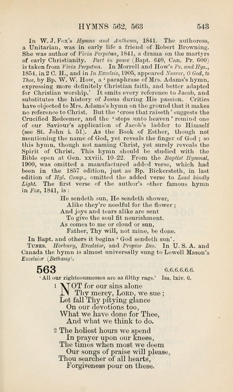 The Book of Common Praise: being the Hymn Book of the Church of England in Canada. Annotated edition page 543