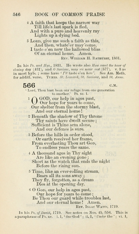 The Book of Common Praise: being the Hymn Book of the Church of England in Canada. Annotated edition page 546