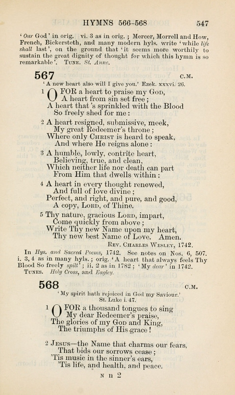 The Book of Common Praise: being the Hymn Book of the Church of England in Canada. Annotated edition page 547