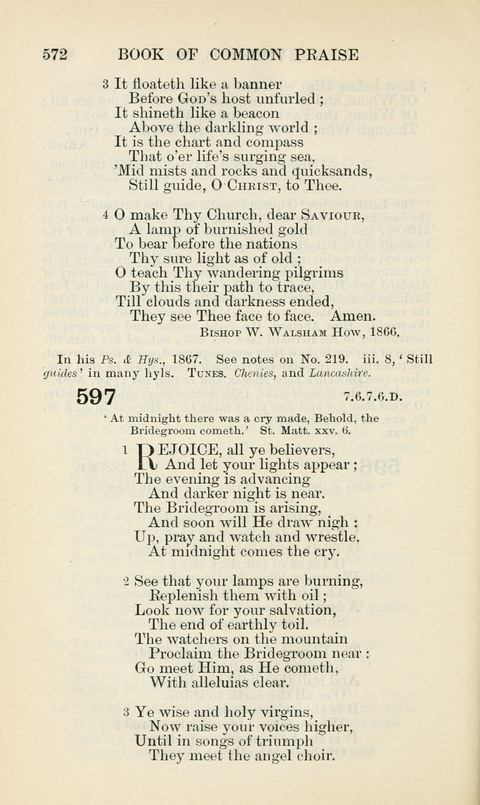 The Book of Common Praise: being the Hymn Book of the Church of England in Canada. Annotated edition page 572