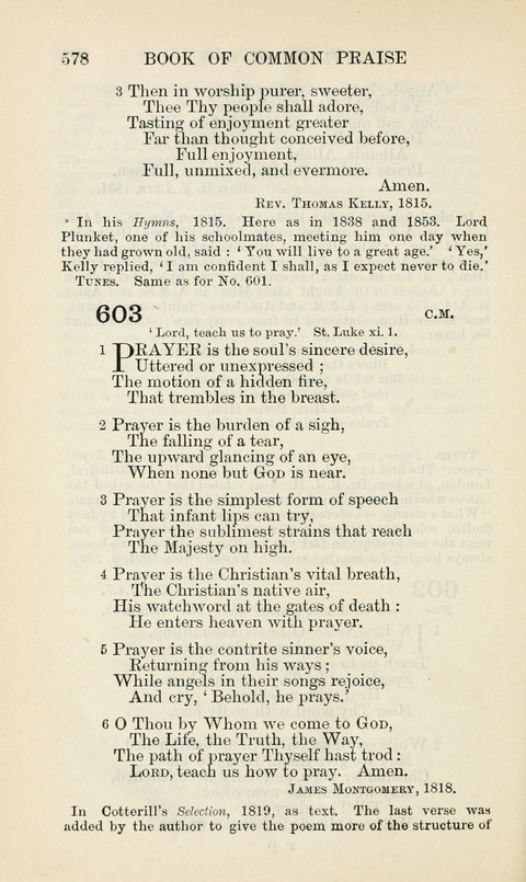 The Book of Common Praise: being the Hymn Book of the Church of England in Canada. Annotated edition page 578