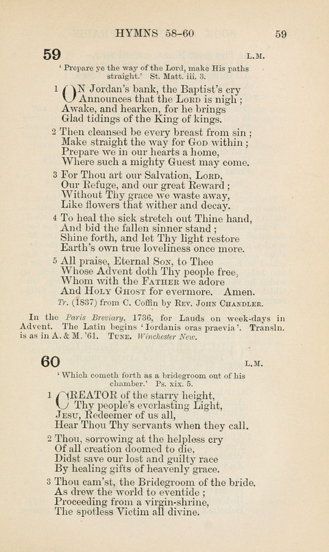 The Book of Common Praise: being the Hymn Book of the Church of England in Canada. Annotated edition page 59