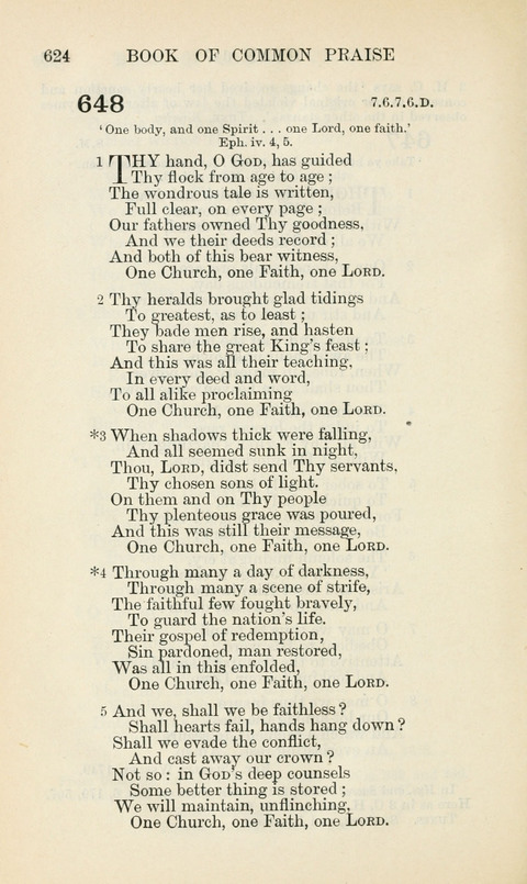 The Book of Common Praise: being the Hymn Book of the Church of England in Canada. Annotated edition page 624