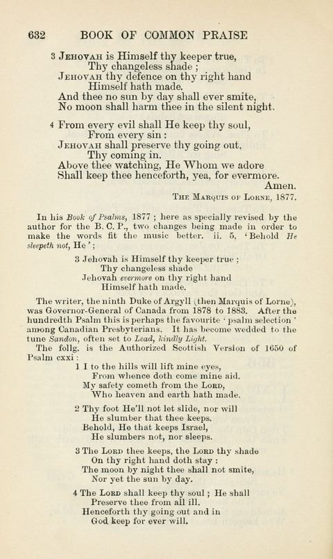 The Book of Common Praise: being the Hymn Book of the Church of England in Canada. Annotated edition page 632