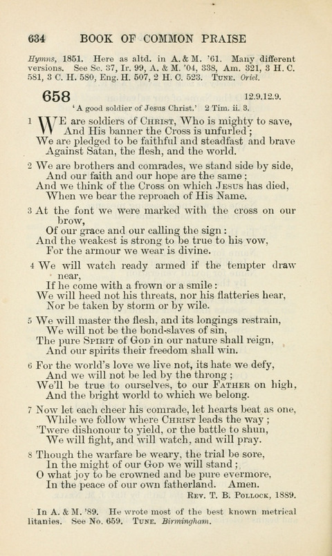 The Book of Common Praise: being the Hymn Book of the Church of England in Canada. Annotated edition page 634