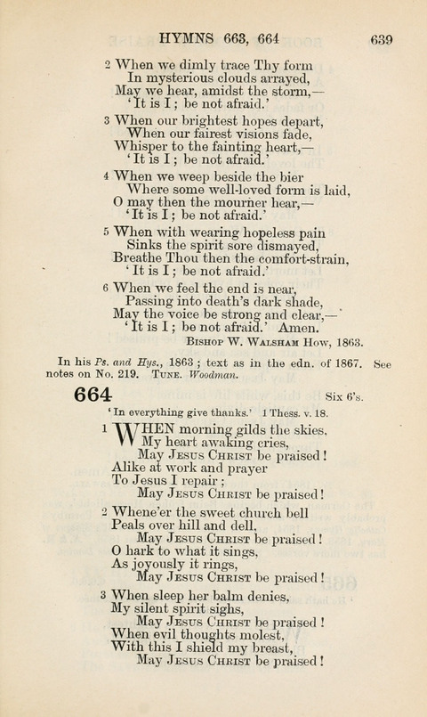 The Book of Common Praise: being the Hymn Book of the Church of England in Canada. Annotated edition page 639