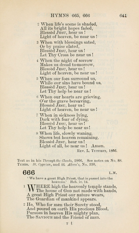 The Book of Common Praise: being the Hymn Book of the Church of England in Canada. Annotated edition page 641