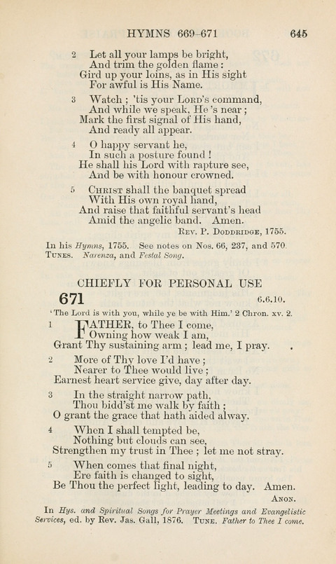 The Book of Common Praise: being the Hymn Book of the Church of England in Canada. Annotated edition page 645