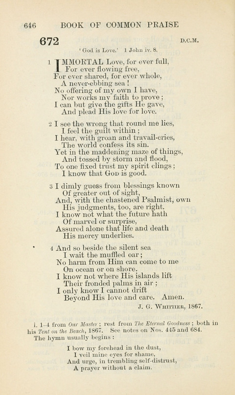 The Book of Common Praise: being the Hymn Book of the Church of England in Canada. Annotated edition page 646