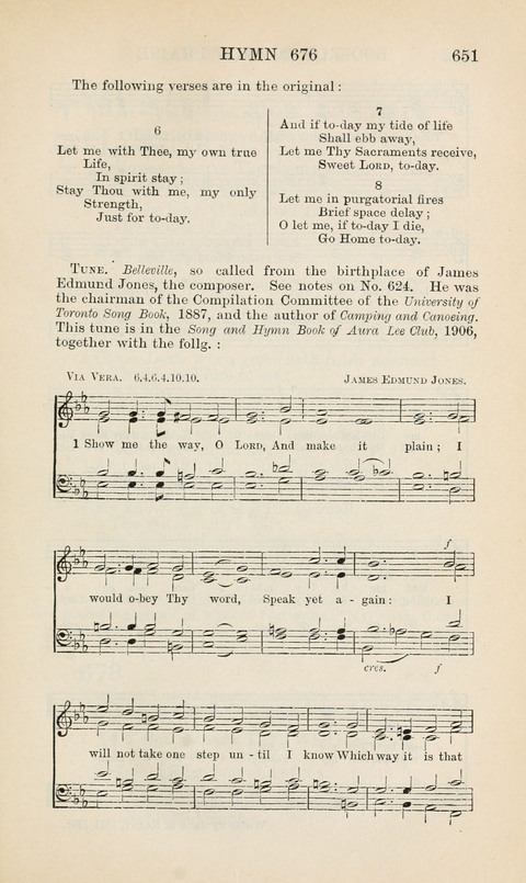 The Book of Common Praise: being the Hymn Book of the Church of England in Canada. Annotated edition page 651