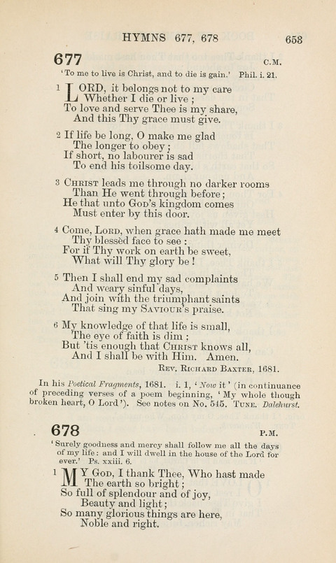 The Book of Common Praise: being the Hymn Book of the Church of England in Canada. Annotated edition page 653