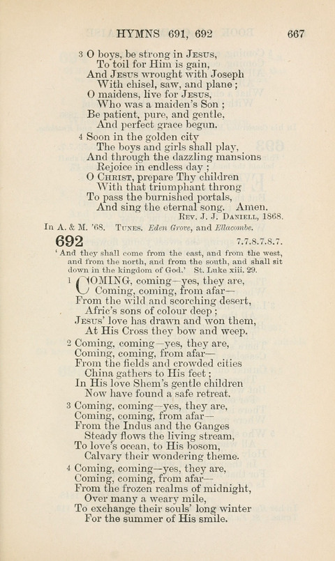 The Book of Common Praise: being the Hymn Book of the Church of England in Canada. Annotated edition page 667