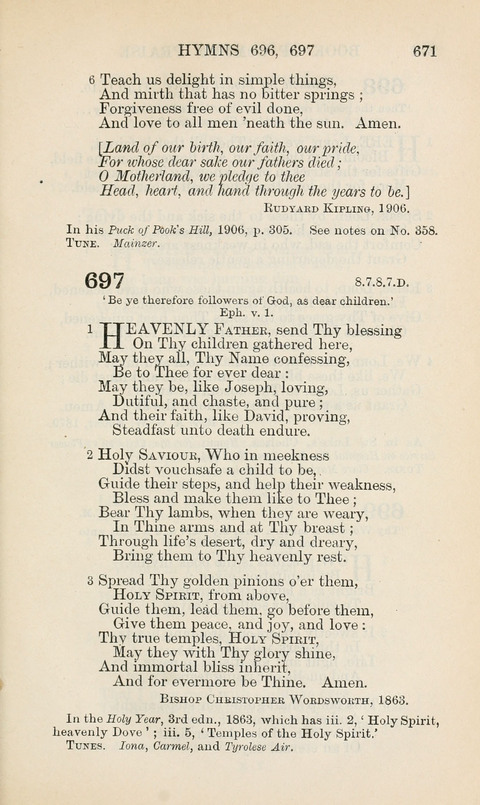 The Book of Common Praise: being the Hymn Book of the Church of England in Canada. Annotated edition page 671