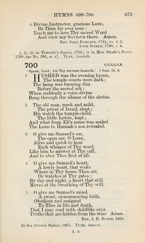 The Book of Common Praise: being the Hymn Book of the Church of England in Canada. Annotated edition page 673