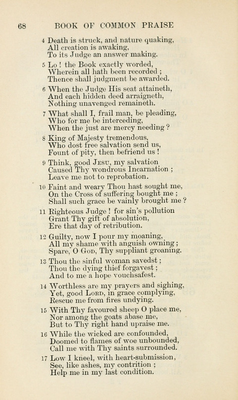 The Book of Common Praise: being the Hymn Book of the Church of England in Canada. Annotated edition page 68