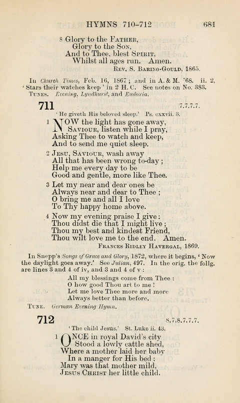 The Book of Common Praise: being the Hymn Book of the Church of England in Canada. Annotated edition page 681