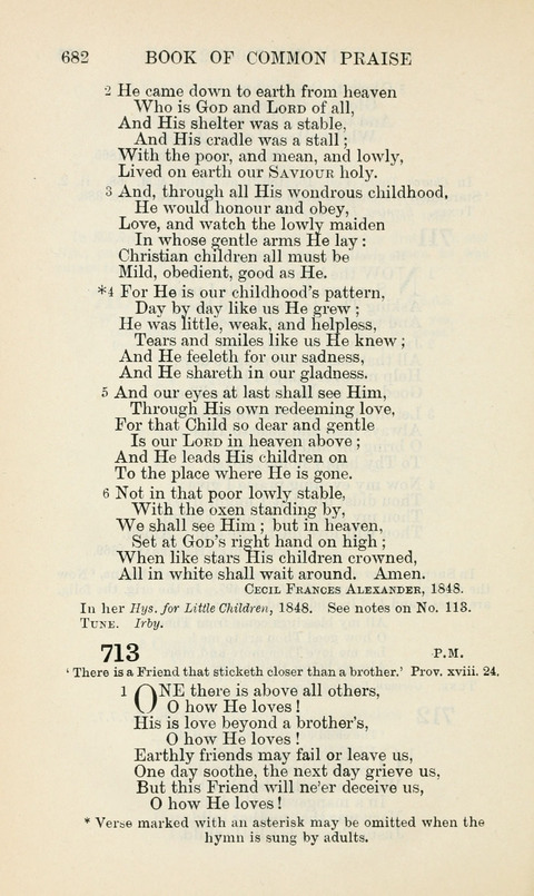 The Book of Common Praise: being the Hymn Book of the Church of England in Canada. Annotated edition page 682