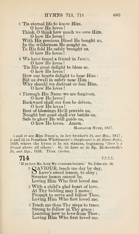 The Book of Common Praise: being the Hymn Book of the Church of England in Canada. Annotated edition page 683