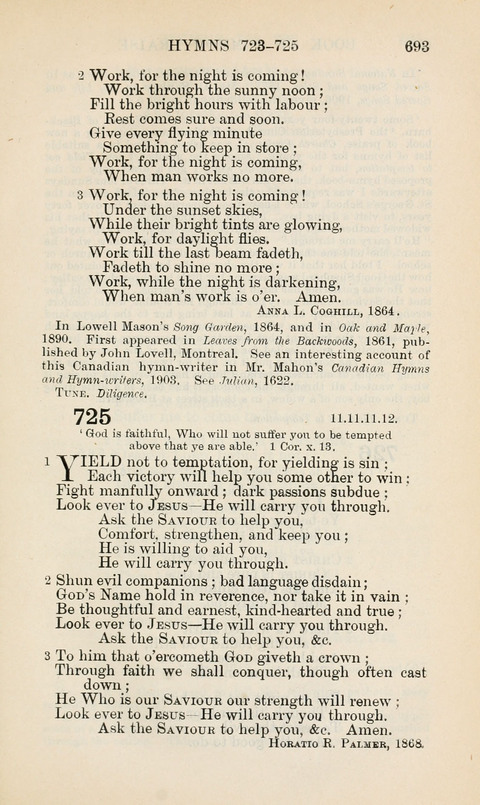 The Book of Common Praise: being the Hymn Book of the Church of England in Canada. Annotated edition page 693