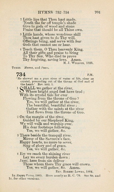 The Book of Common Praise: being the Hymn Book of the Church of England in Canada. Annotated edition page 701