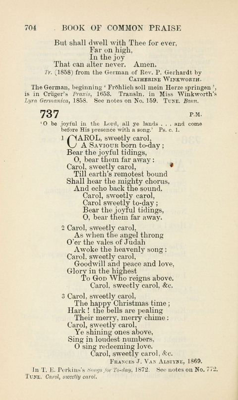 The Book of Common Praise: being the Hymn Book of the Church of England in Canada. Annotated edition page 704