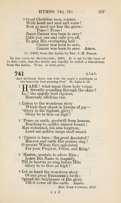 The Book of Common Praise: being the Hymn Book of the Church of England in Canada. Annotated edition page 707