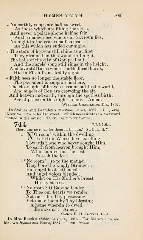 The Book of Common Praise: being the Hymn Book of the Church of England in Canada. Annotated edition page 709