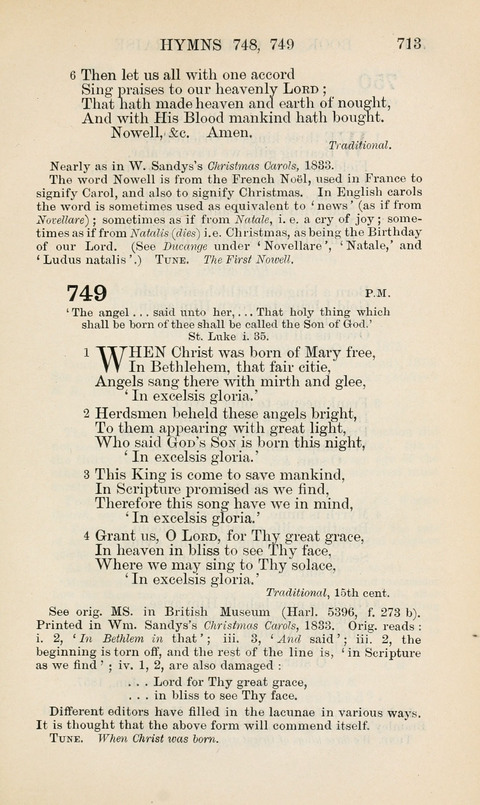 The Book of Common Praise: being the Hymn Book of the Church of England in Canada. Annotated edition page 713